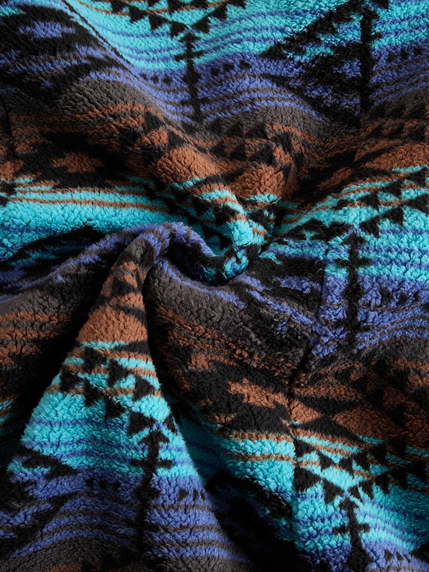 Retro Boho Longline Tribal Print Wool Long Coat