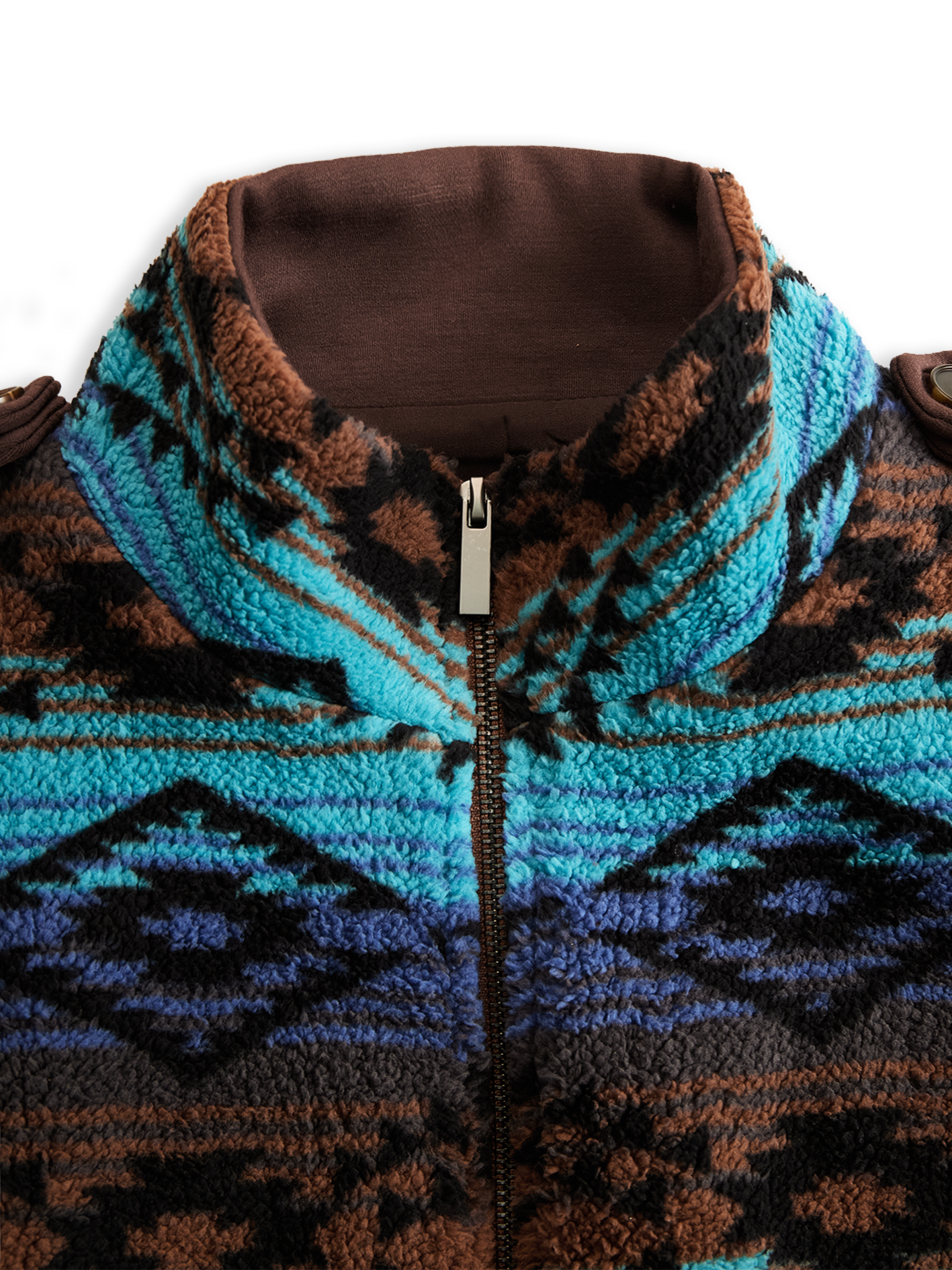 Retro Boho Longline Tribal Print Wool Long Coat