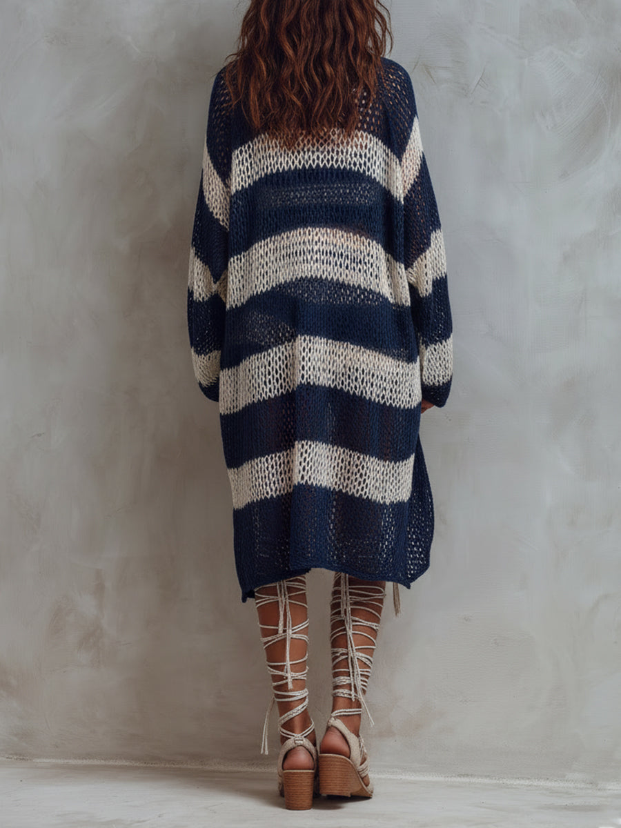 Bohemian Style Openwork Knit Loose Cardigan